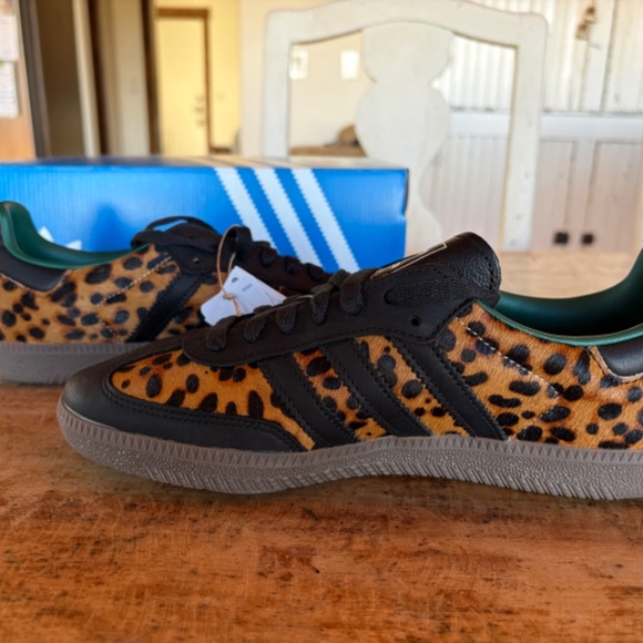 Adidas Samba OG, Black/Green/Leopard, Women's 8.5 - Picture 6 of 9